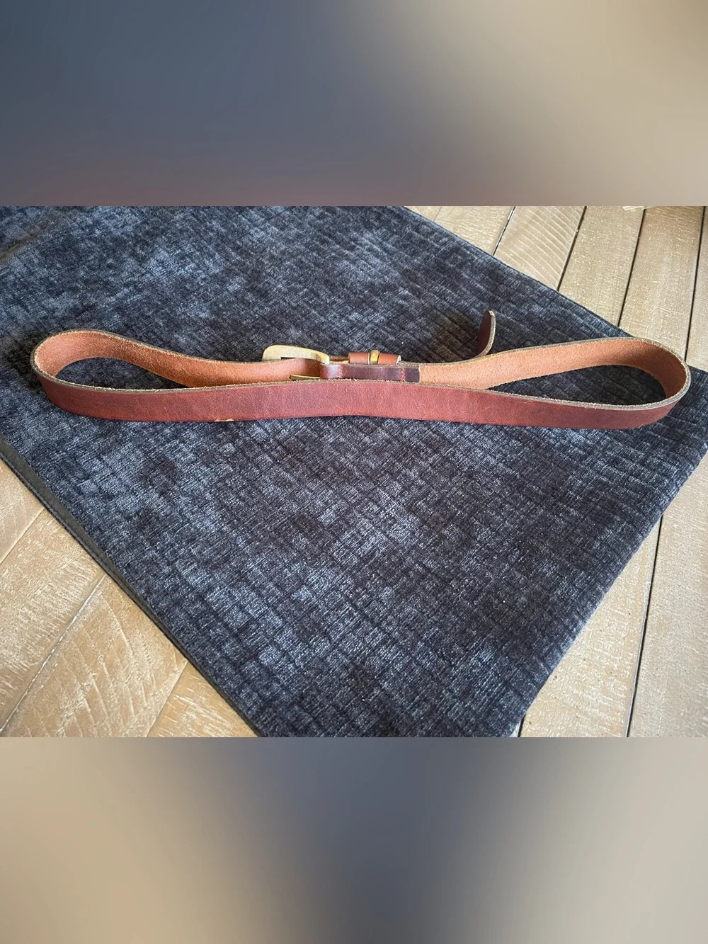 Levi's Brown Leather Belt with Brass-Tone Buckle